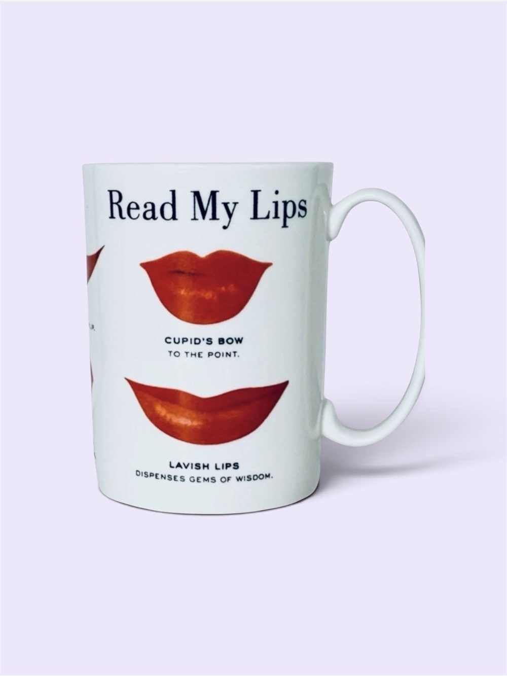 Lenox Kate Spade SNAP HAPPY Read My Lips White Red Porcelain Coffee Mug NEW